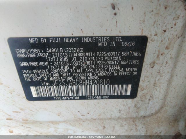 JF2SJABC8HH420610 Subaru Forester