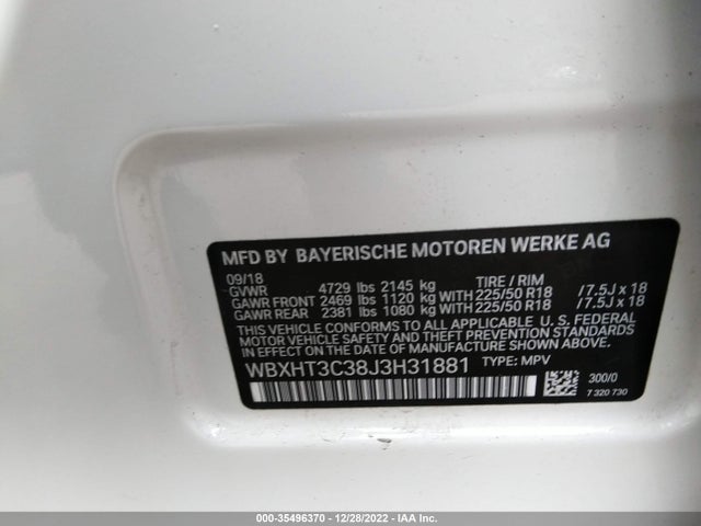 2018 BMW X1, VIN: WBXHT3C38J3H31881