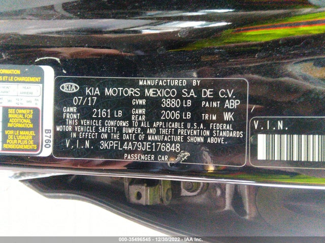 35496545 :رقم المزاد ، 3KPFL4A79JE176848 vin ، 2018 Kia Forte Lx مزاد بيع