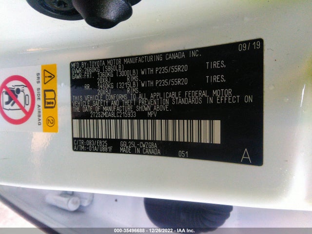 2020 Lexus RX, VIN: 2T2SZMDA8LC215933