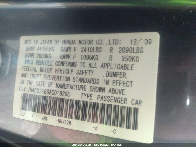 Acura TSX 2010 JH4CU2F68AC019290 Image 9