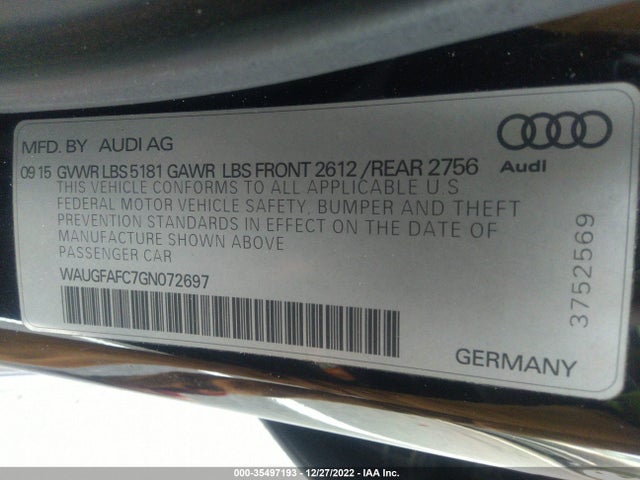 WAUGFAFC7GN072697 Audi A6 2.0t Premium Plus