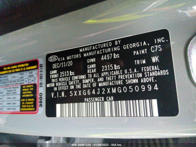 5XXG64J2XMG050994 KIA K5 Gt-line
