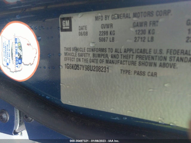 1G6KD57Y98U208231 Cadillac Dts W/1sd