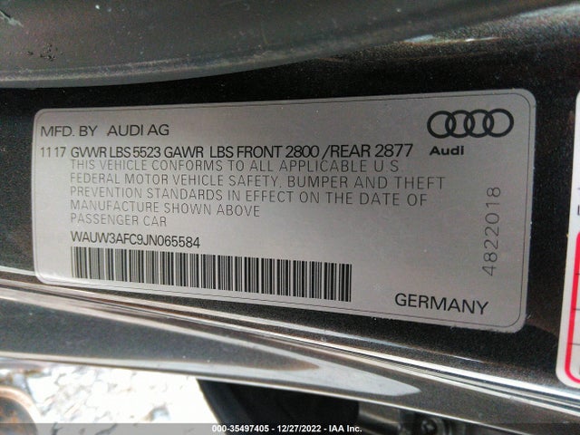 2018 Audi A7, VIN: WAUW3AFC9JN065584