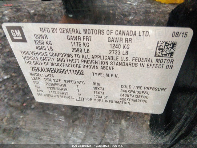 GMC Terrain Sle 2016 2GKALNEK0G6111592 Image 9