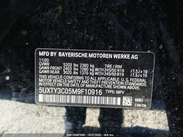 BMW X3 Sdrive30i 2021 аукцион фото