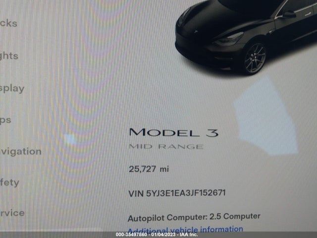 Tesla Model 3 Range Battery 2018 5YJ3E1EA3JF152671 Image 8