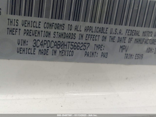 Dodge JOURNEY SE 2017 3C4PDCAB0HT566257 Image 9