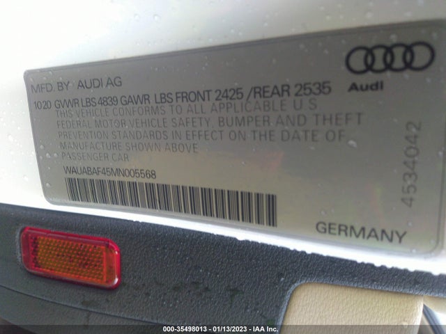 2021 Audi A4, VIN: WAUABAF45MN005568