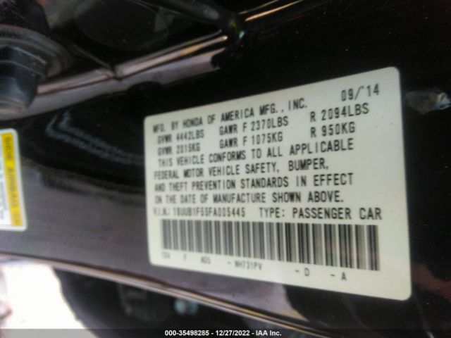 19UUB1F55FA005445 Acura TLX TECH