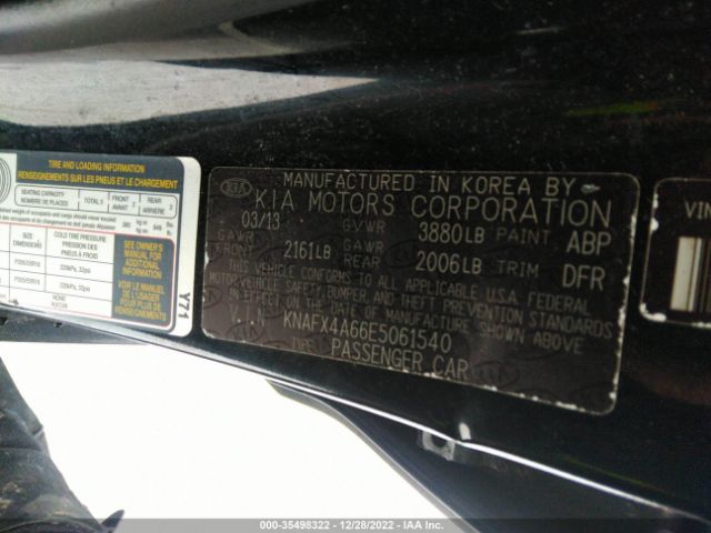 KNAFX4A66E5061540 KIA FORTE LX
