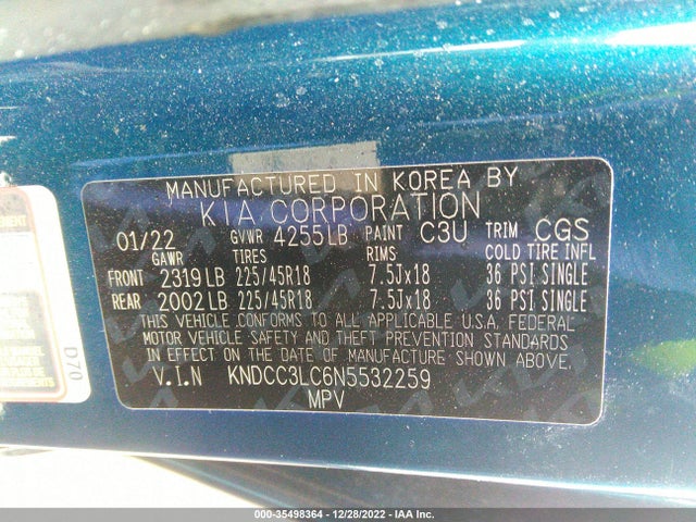 2022 Kia Niro, VIN: KNDCC3LC6N5532259