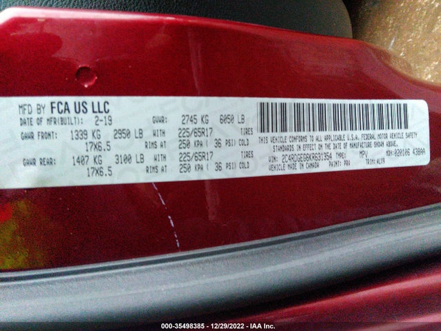 Dodge Grand Caravan Gt 2019 2C4RDGEG6KR631354 Image 10