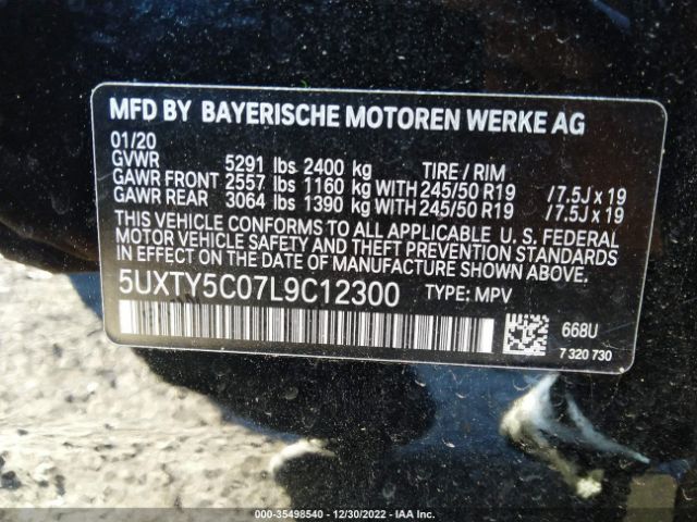 5UXTY5C07L9C12300 BMW X3 Xdrive30i