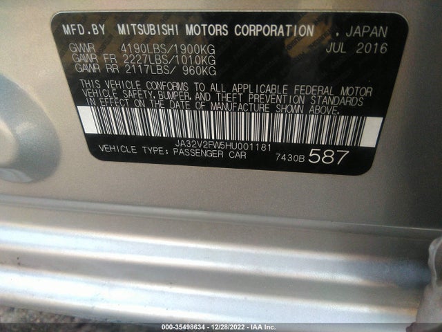 JA32V2FW5HU001181 Mitsubishi Lancer Es/se/sel