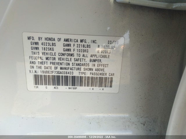 Acura Ilx W 2016 19UDE2F73GA006433 Image 9