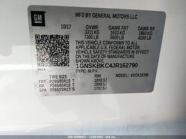 Chevrolet Tahoe Lt 2018 1GNSKBKC4JR162790 Image 10