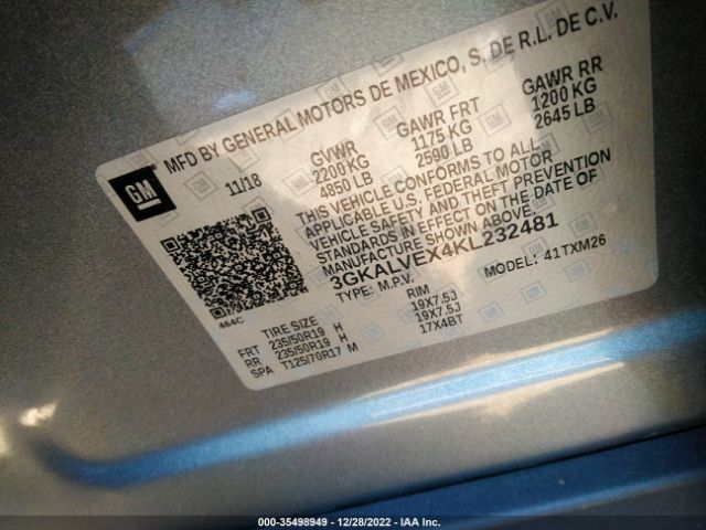 3GKALVEX4KL232481 GMC Terrain Slt