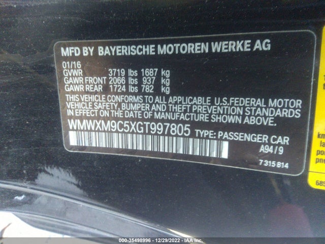 2016 Mini Cooper, VIN: WMWXM9C5XGT997805