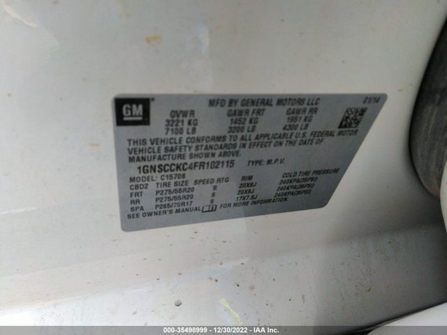 Chevrolet Tahoe Ltz 2015 1GNSCCKC4FR102115 Image 10