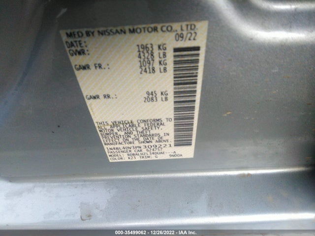 2023 Nissan Altima, VIN: 1N4BL4DV3PN309221