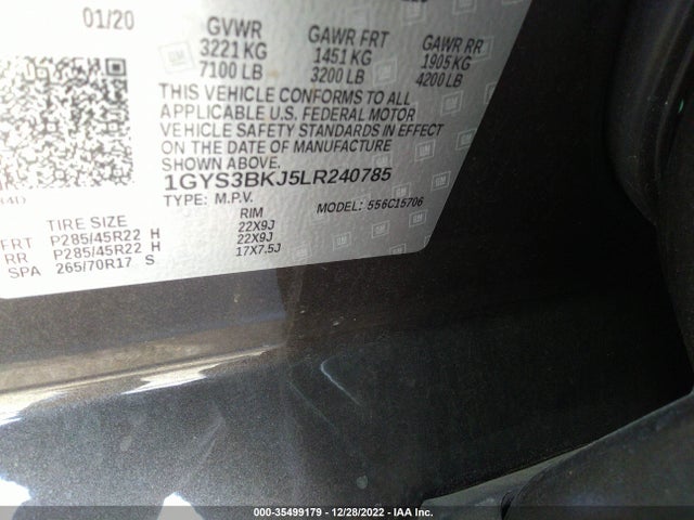 Cadillac Escalade Luxury 2020 1GYS3BKJ5LR240785 Image 11