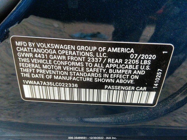 1VWAA7A35LC022336 Volkswagen Passat 2.0t S