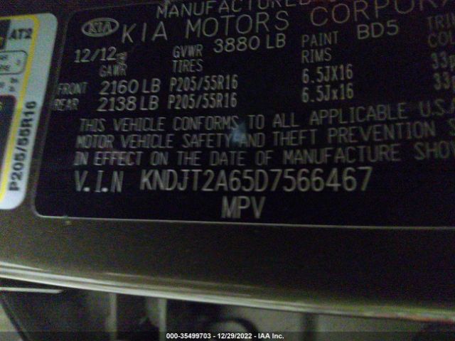 KNDJT2A65D7566467 KIA SOUL +
