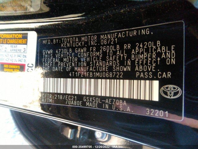 2021 Toyota Avalon, VIN: 4T1FZ1FB1MU068722