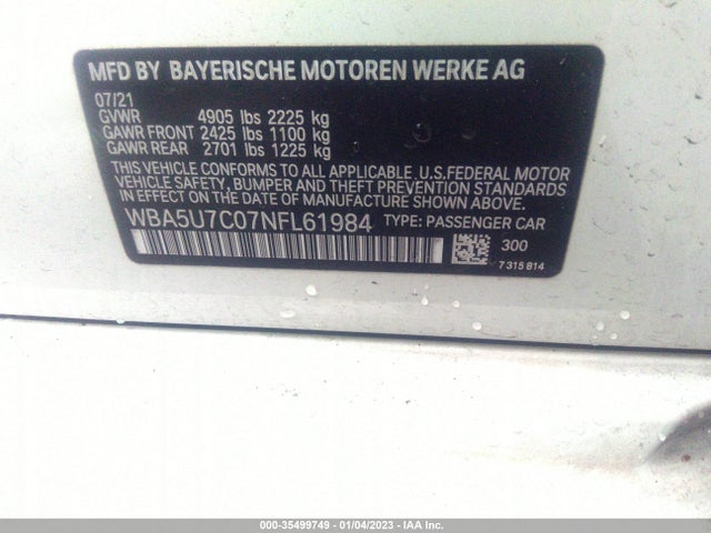 BMW 3 Series M340i 2022 аукцион фото