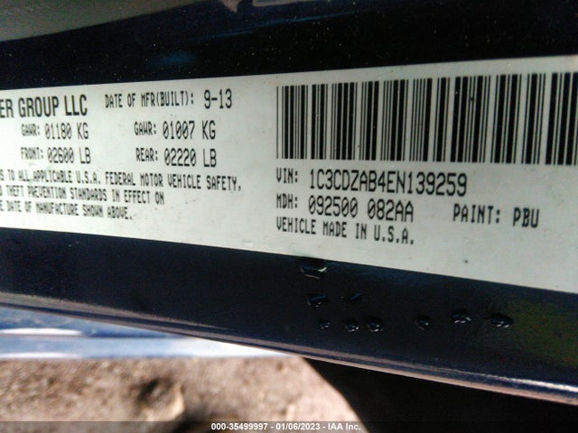 Dodge AVENGER SE 2014 1C3CDZAB4EN139259 Image 9