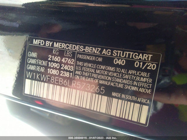 2020 Mercedes-Benz C-Class, VIN: W1KWF8EB6LR573265