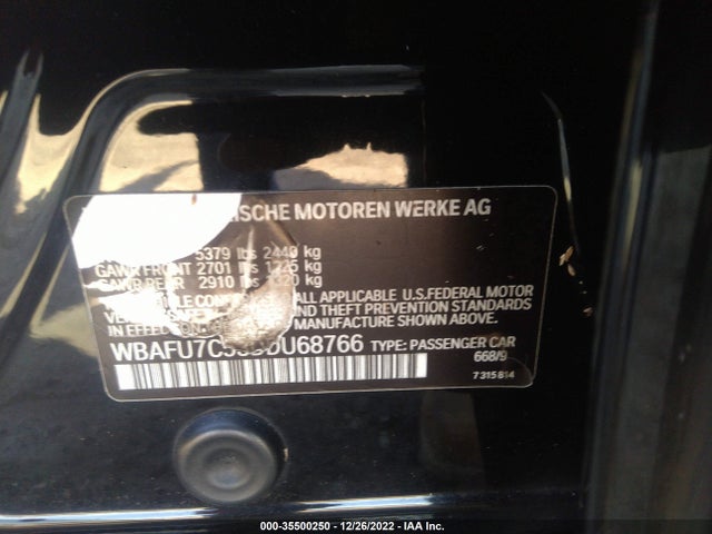 2013 BMW 5 SERIES 535I XDRIVE VIN: WBAFU7C53DDU68766