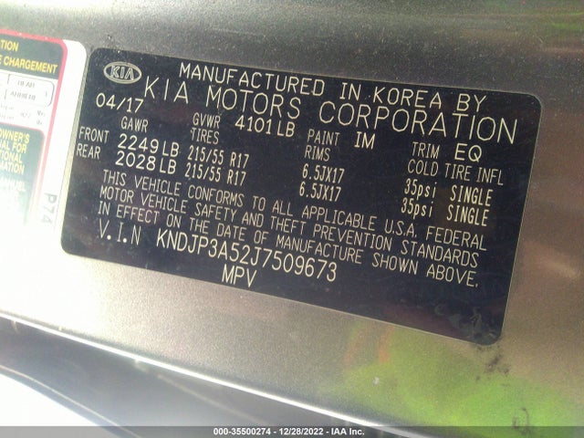 KIA SOUL + 2018 KNDJP3A52J7509673 Image 9