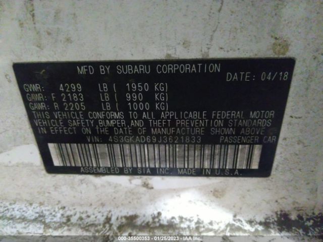 4S3GKAD69J3621833 Subaru Impreza Premium