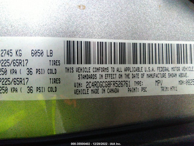 Dodge Grand Caravan Sxt 2015 2C4RDGCG8FR526761 Image 9