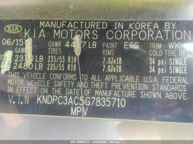 KNDPC3AC5G7835710 KIA Sportage Ex