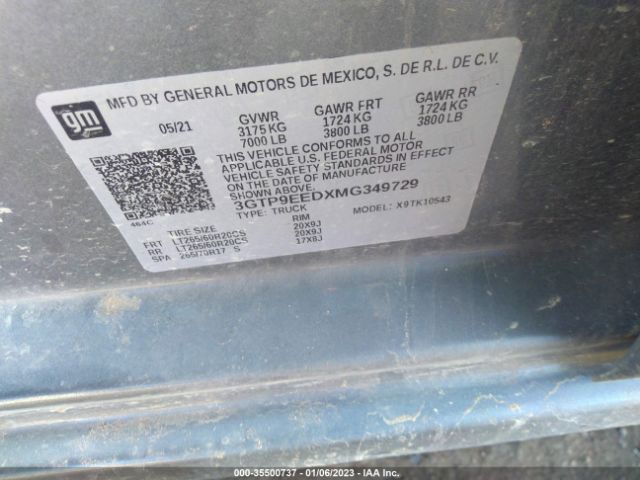 3GTP9EEDXMG349729 GMC Sierra 1500 At4