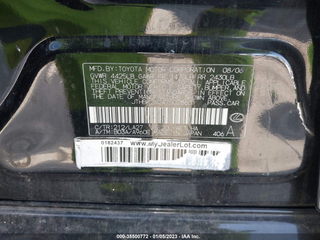 Lexus IS 250 2007 JTHBK262475028631 Image 10