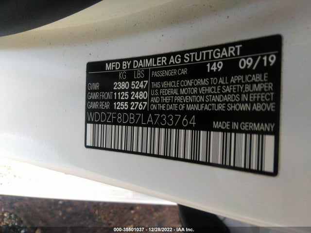 2020 Mercedes-Benz E-Class, VIN: WDDZF8DB7LA733764