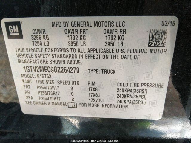 1GTV2MEC9GZ264270 GMC SIERRA 1500