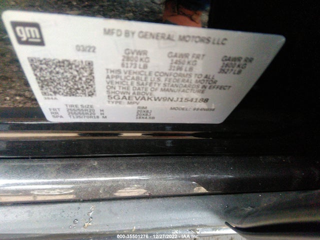 2022 Buick Enclave, VIN: 5GAEVAKW9NJ154188