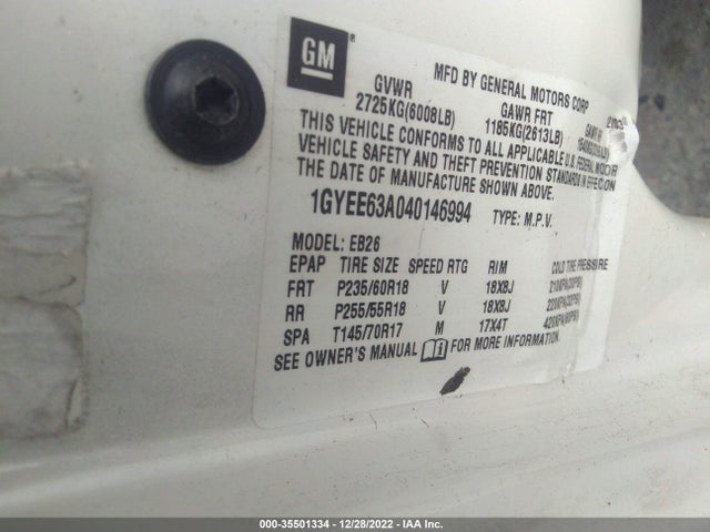 2004 CADILLAC SRX 1GYEE63A040146994 Photo 8