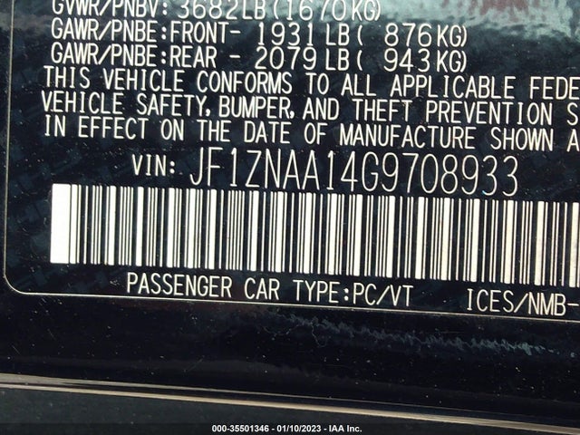 2016 Scion FR-S, VIN: JF1ZNAA14G9708933