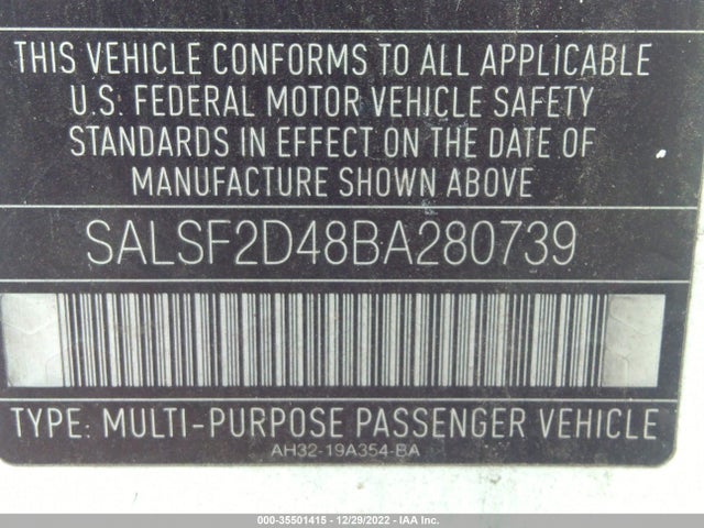 Land Rover RANGE ROVER SPORT 2011 SALSF2D48BA280739 Image 11