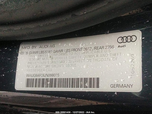 2018 Audi A6, VIN: WAUG8AFC6JN098015