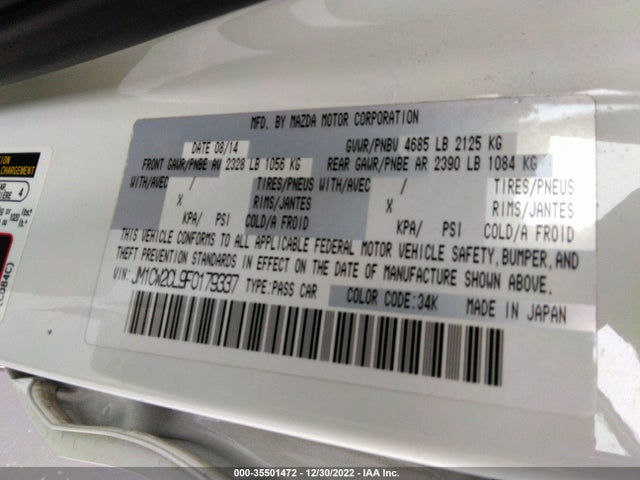 2015 Mazda 5, VIN: JM1CW2CL9F0179337