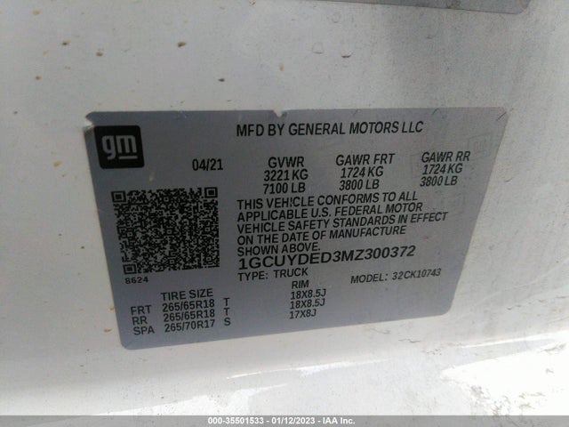 Chevrolet Silverado 1500 Lt 2021 1GCUYDED3MZ300372 Image 9