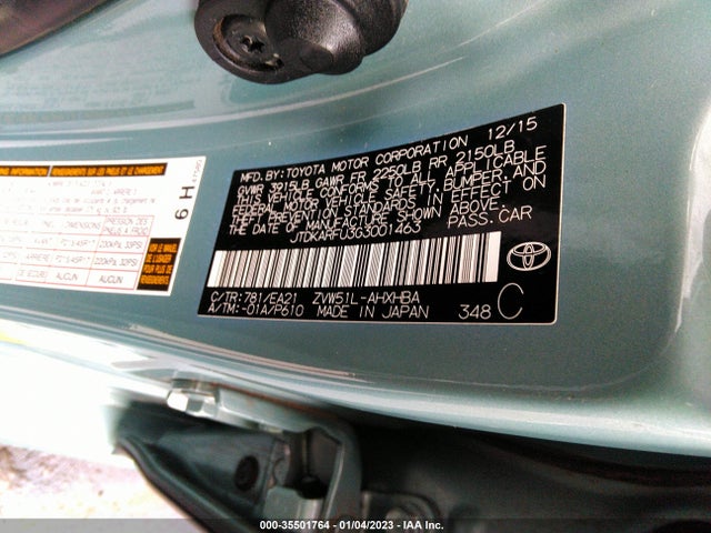 2016 Toyota Prius, VIN: JTDKARFU3G3001463